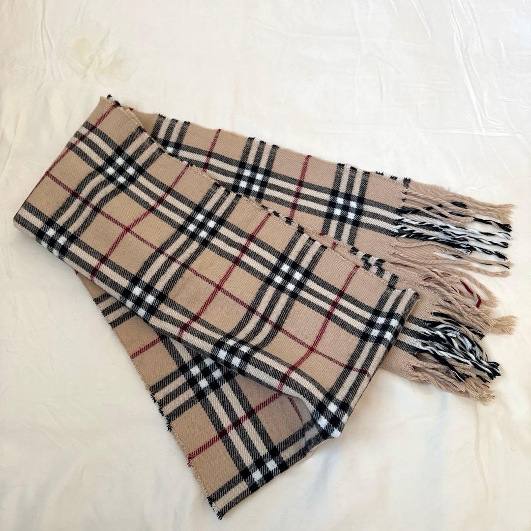 BURBERRY ノバチェック柄 カシミヤ100%マフラー - メルカリ