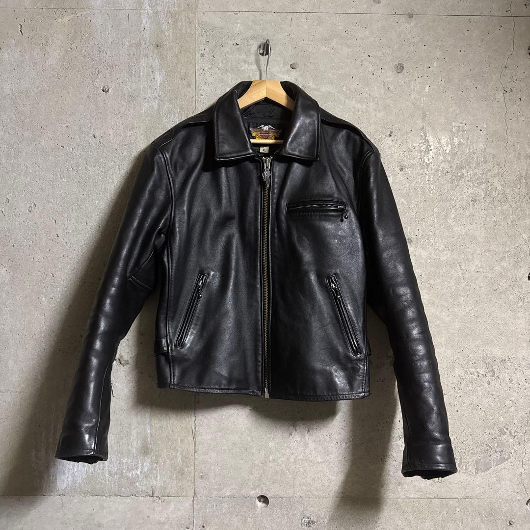 k*S様 Harley-Davidson シングルライダースジャケット希少XL 中古・古着通販】HARLEY-DAVIDSON (ハーレーダビッドソン) シングル