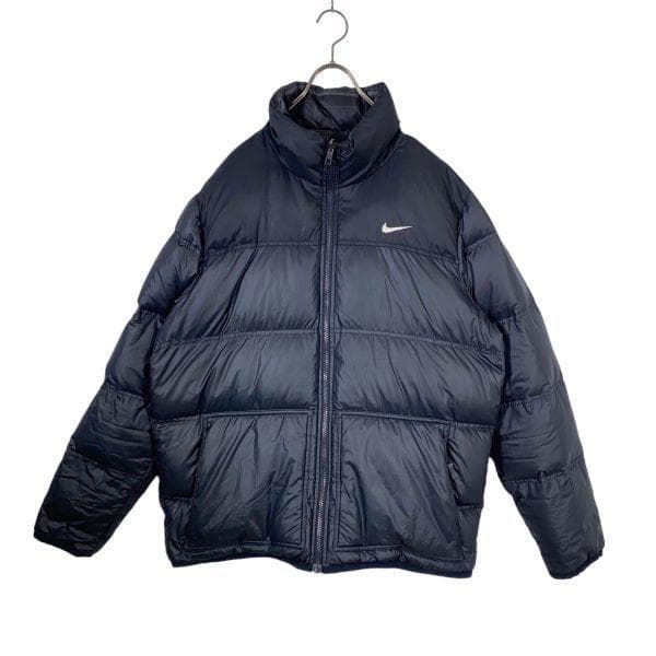 NIKE ナイキ リバーシブル ダウンジャケット 黒グレーチェック XL Y2K