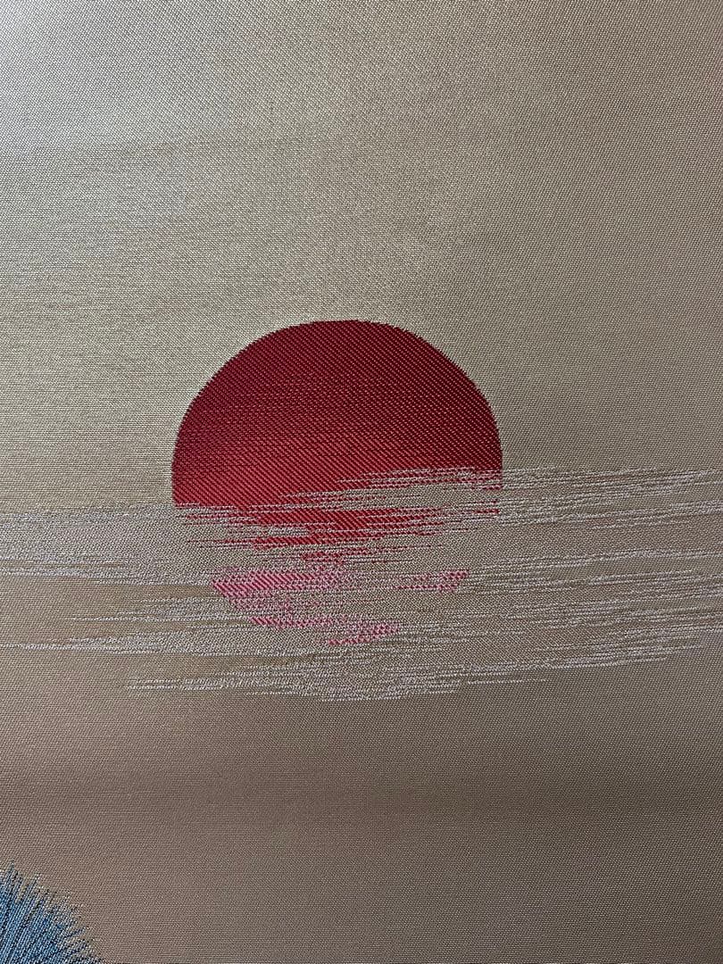 ▽24K 純金糸 佐藤重教 ［高砂］掛け軸 西陣織物画 二重箱 保証書付