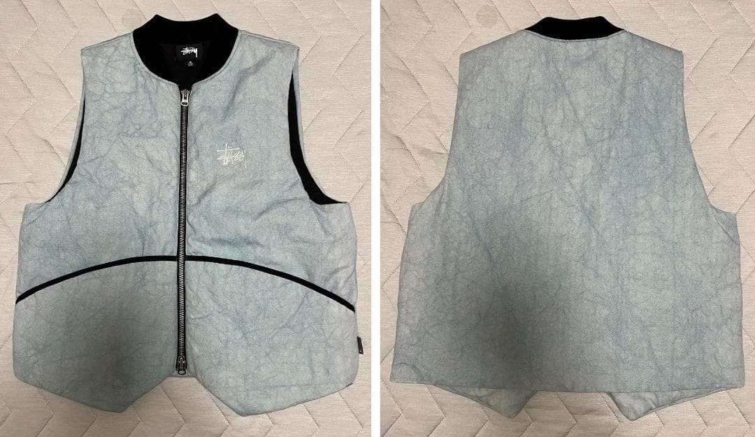 美品】Stussy ウォッシュド キャンバス プリマロフト ベスト【М