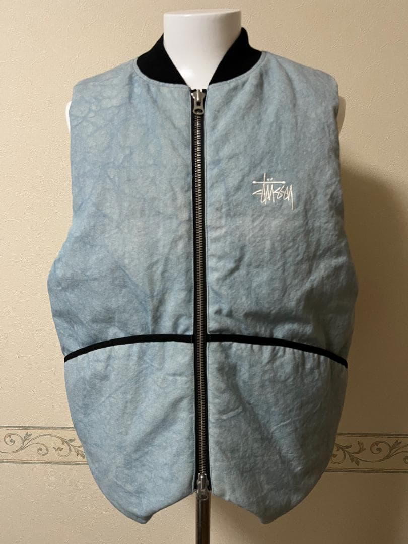 美品】Stussy ウォッシュド キャンバス プリマロフト ベスト【М