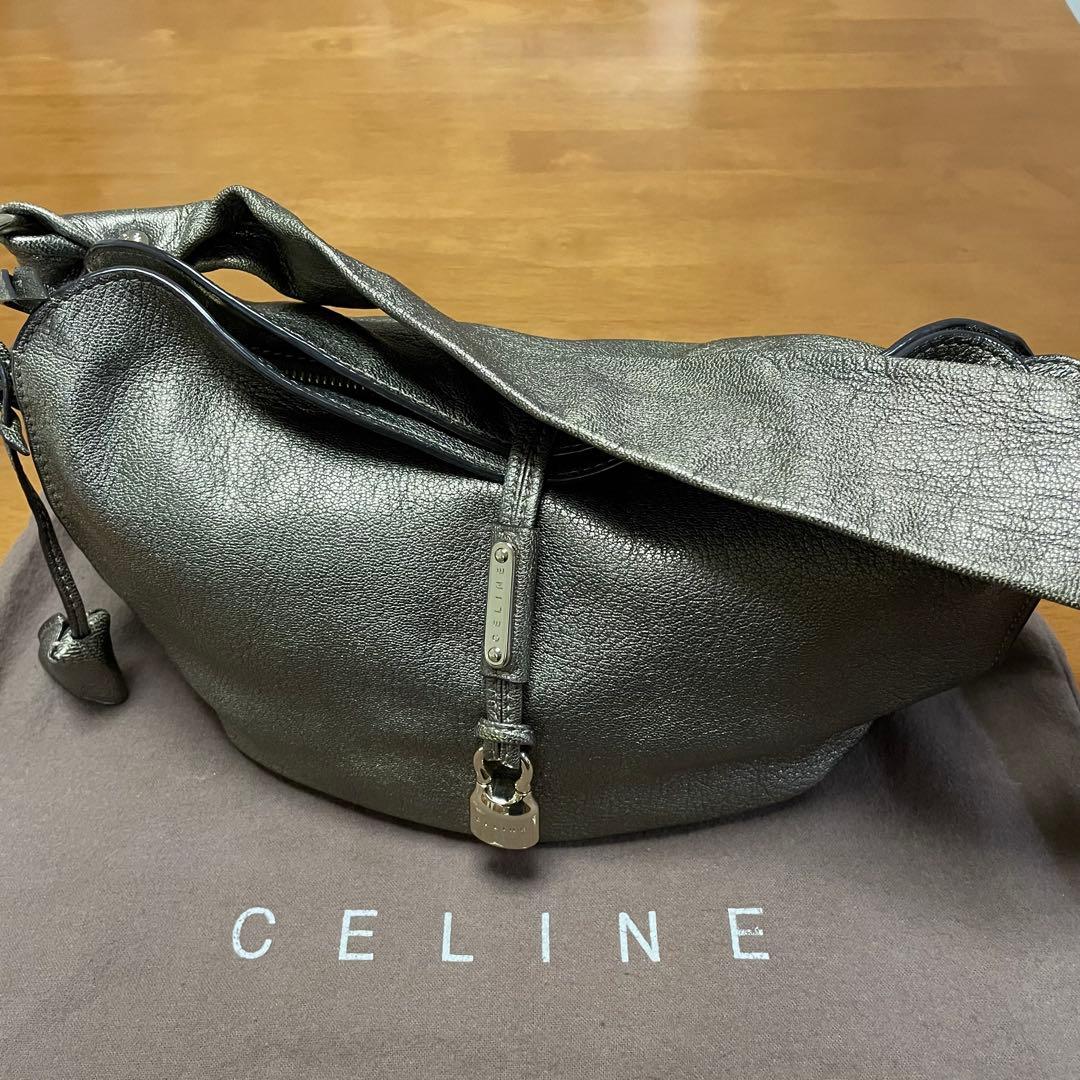 CELINE セリーヌビタースイート メタリックカーキ ハンドバック