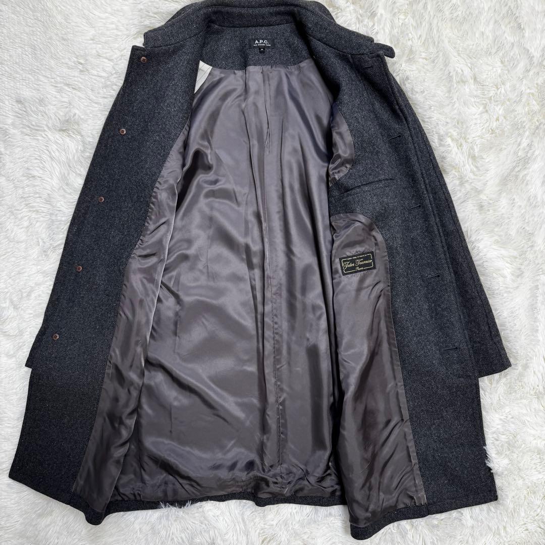 A.P.C.Jules Tournier社生地 ウール ステンカラーコート M