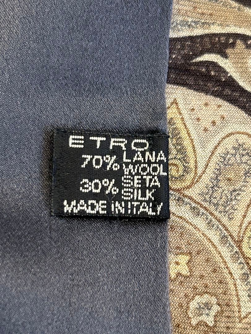 ETRO ペイズリー柄ストール ベージュ・黒・グレー