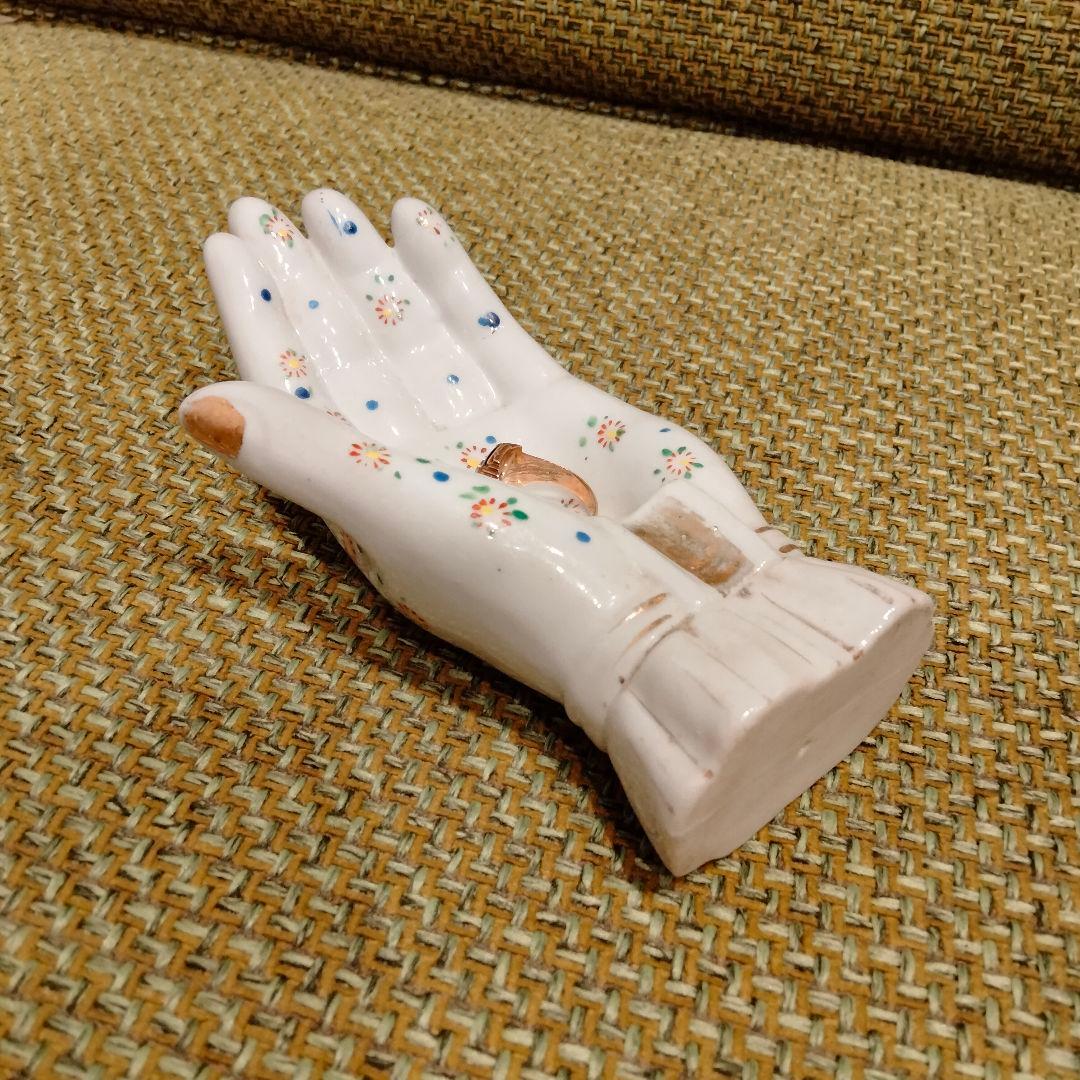 S*様 ハンド 手 花柄 オブジェ 置物 ビンテージ レア ドット タトゥー レ