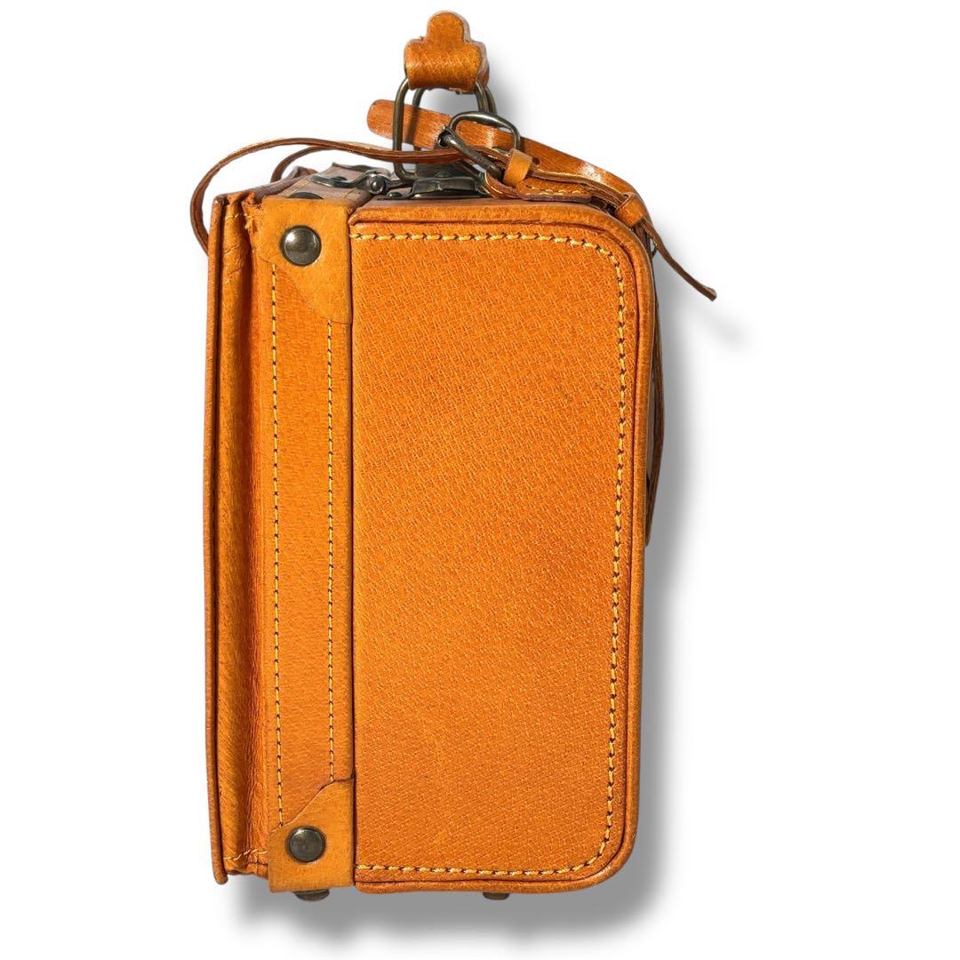 極美品】スヌーピー トランクケース ハンドバッグ レザー 革 金具 鍵付き