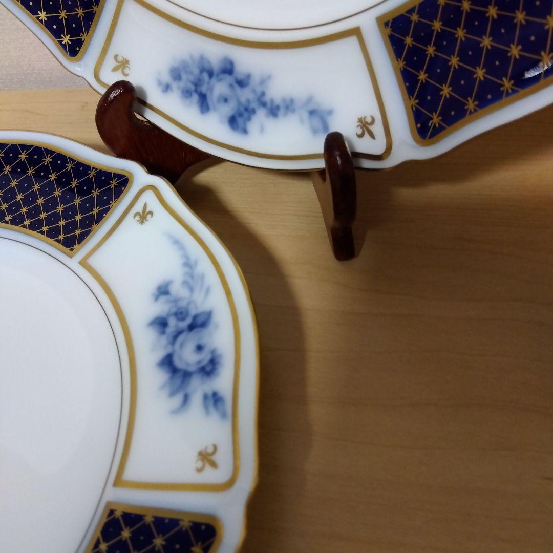 未使用　大倉陶園　ブルーインペリアル　21.4cm プレート 2枚 ペア