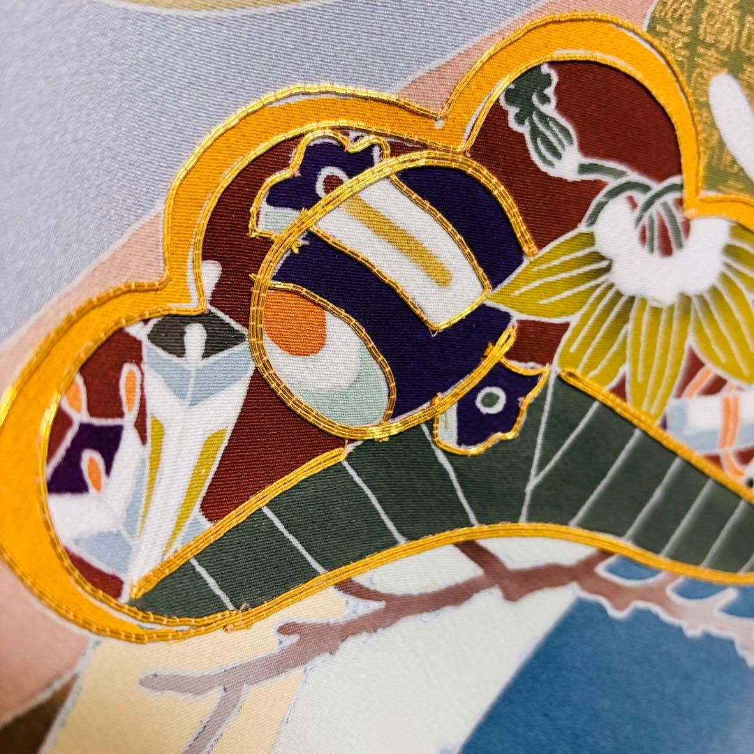 新品】日本製 手書き 金駒刺繍 ぼかし染め 正絹 襦袢付 新品たとう紙付