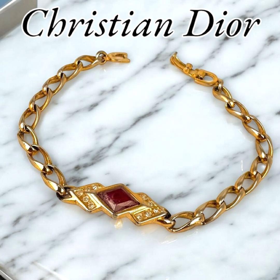 クリスチャンディオール カラーストーン ラインストーン ブレスレット Dior