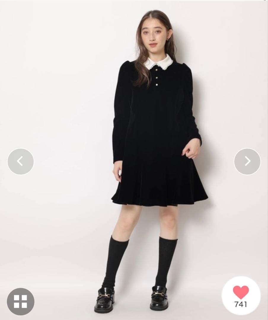 Rirandture ベルベットカラーミニワンピース - メルカリ