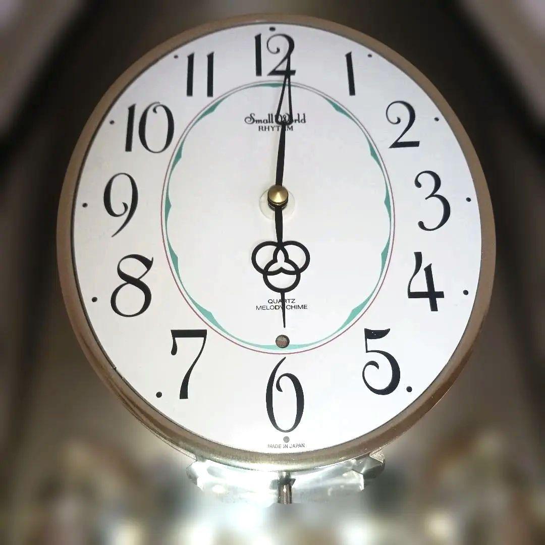 動作品】リズム時計 スモールワールド からくり時計 4MH740 メロディ