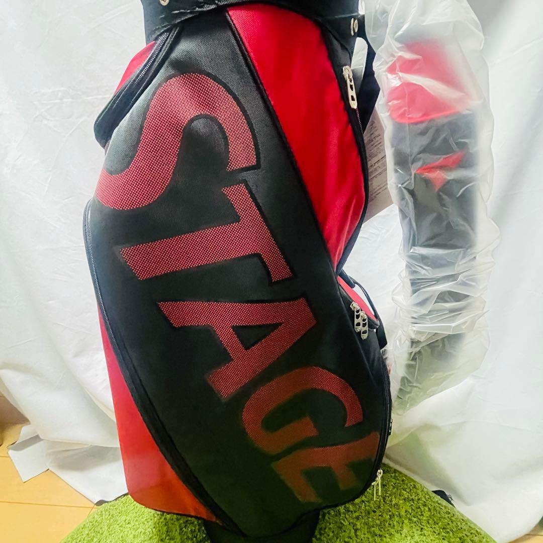 TOURSTAGE キャディバッグ 黒/赤 フード付き