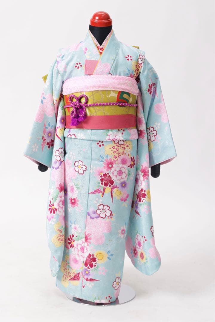 【セール中】7歳　四つ身　フルセット　七五三　120サイズ 7歳 四つ身 フルセット 七五三 正絹 赤 120サイズ