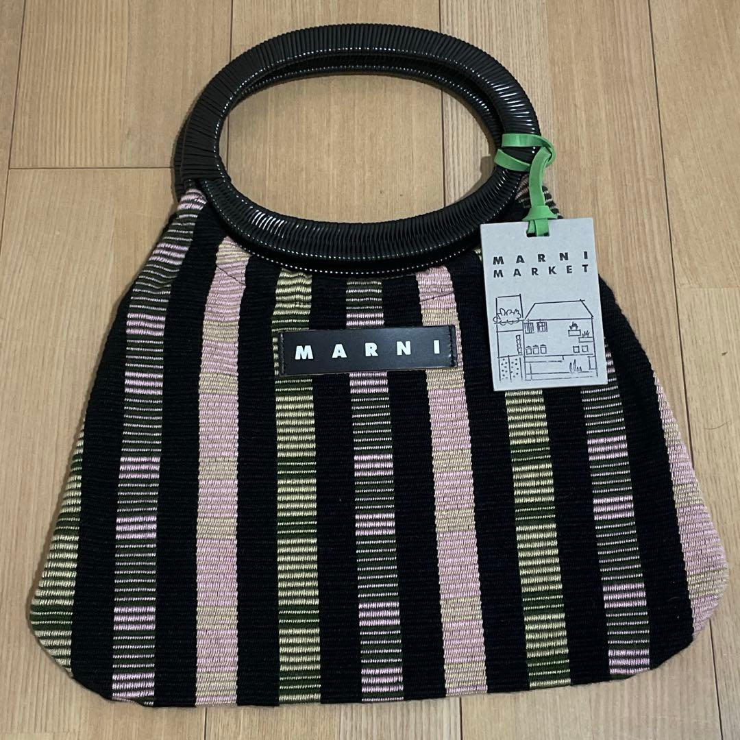 MARNI MARKET ストライプトートバッグ MARNI（マルニ） フラワー カフェ MARNI FLOWER CAFE レディース