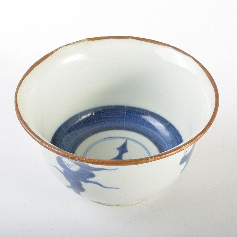 中国 新渡 青花人物文 銅覆輪 鉢 N 6737 - 工芸品新品 通販