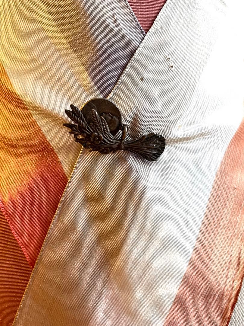 超レアフランスアンティークチャイルドトルソーブローチ＆布花付きたの