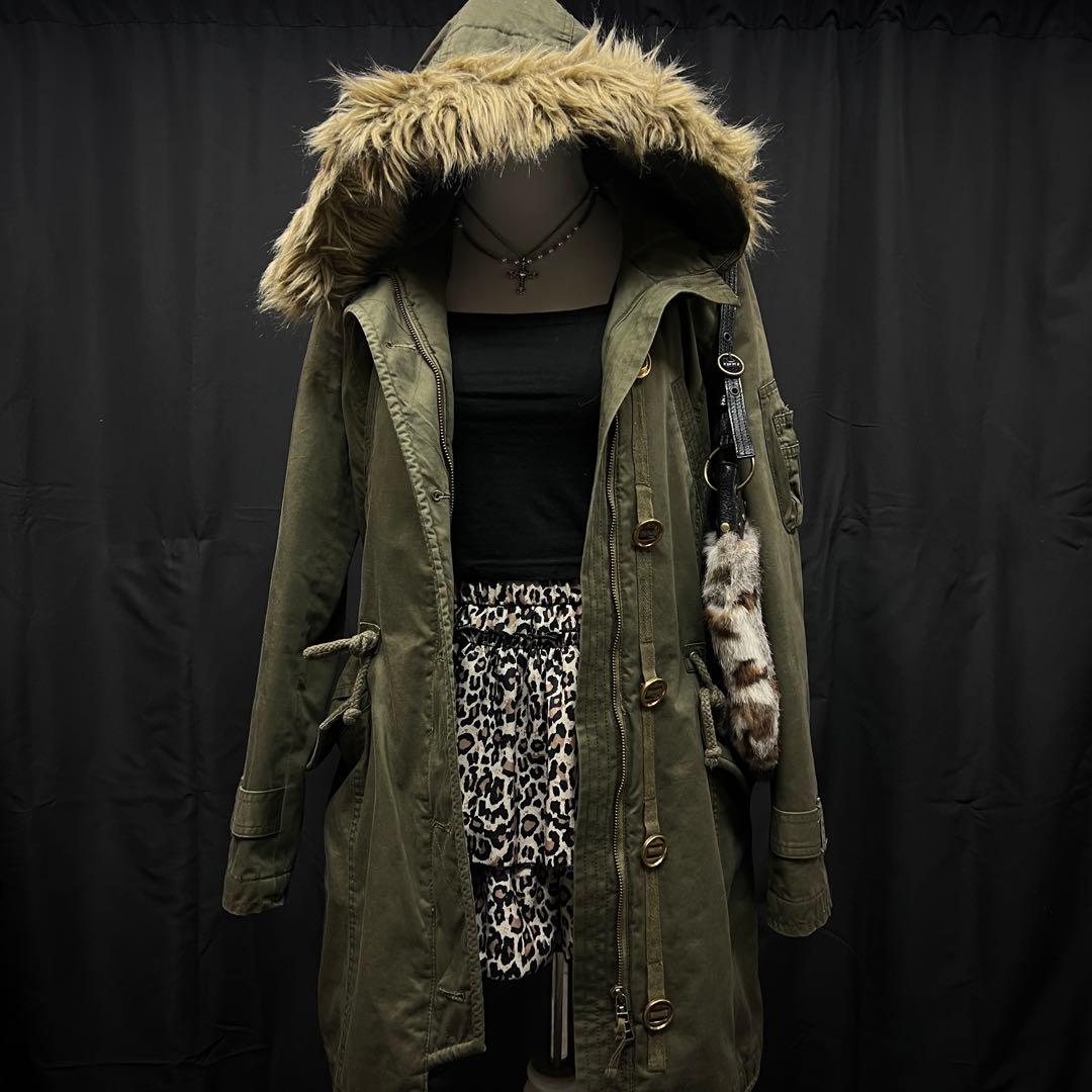 フェアリーグランジ 平成ギャル y2k モッズコート ファー付き