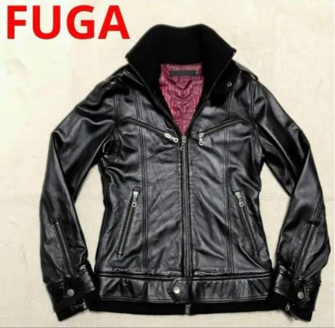 FUGA　羊革ラムレザー　ライダースジャケット黒　y2k FUGA 羊革ラムレザー ライダースジャケット黒 y2k