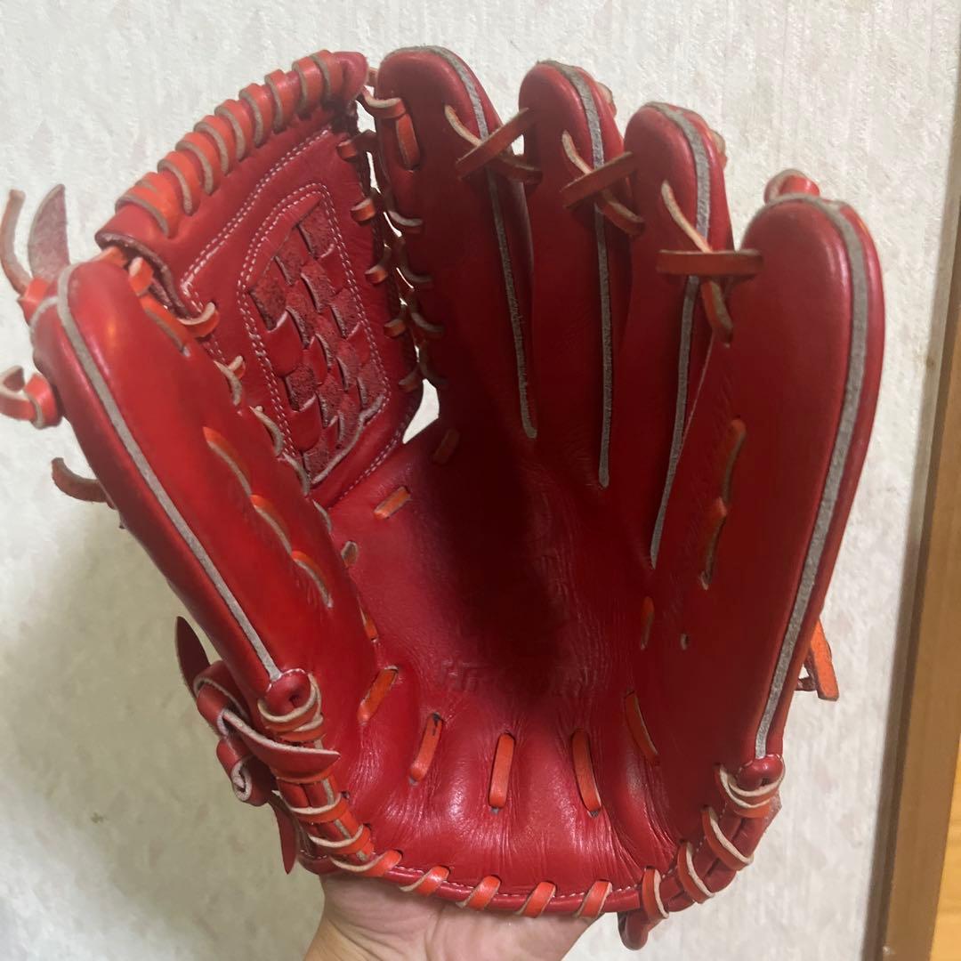 HC 赤 レザー 野球グローブ 台湾製 HC レザー