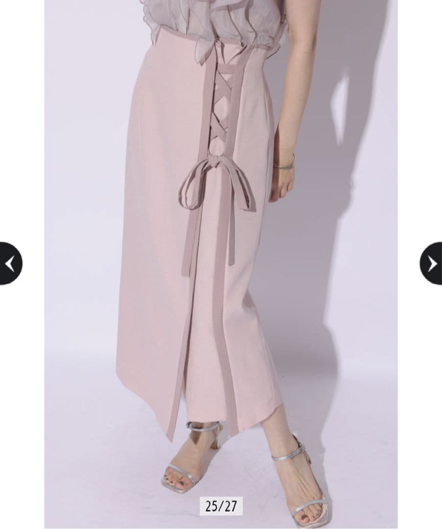 アプワイザーリッシェ 配色レースアップスカート ピンク 新品タグ付