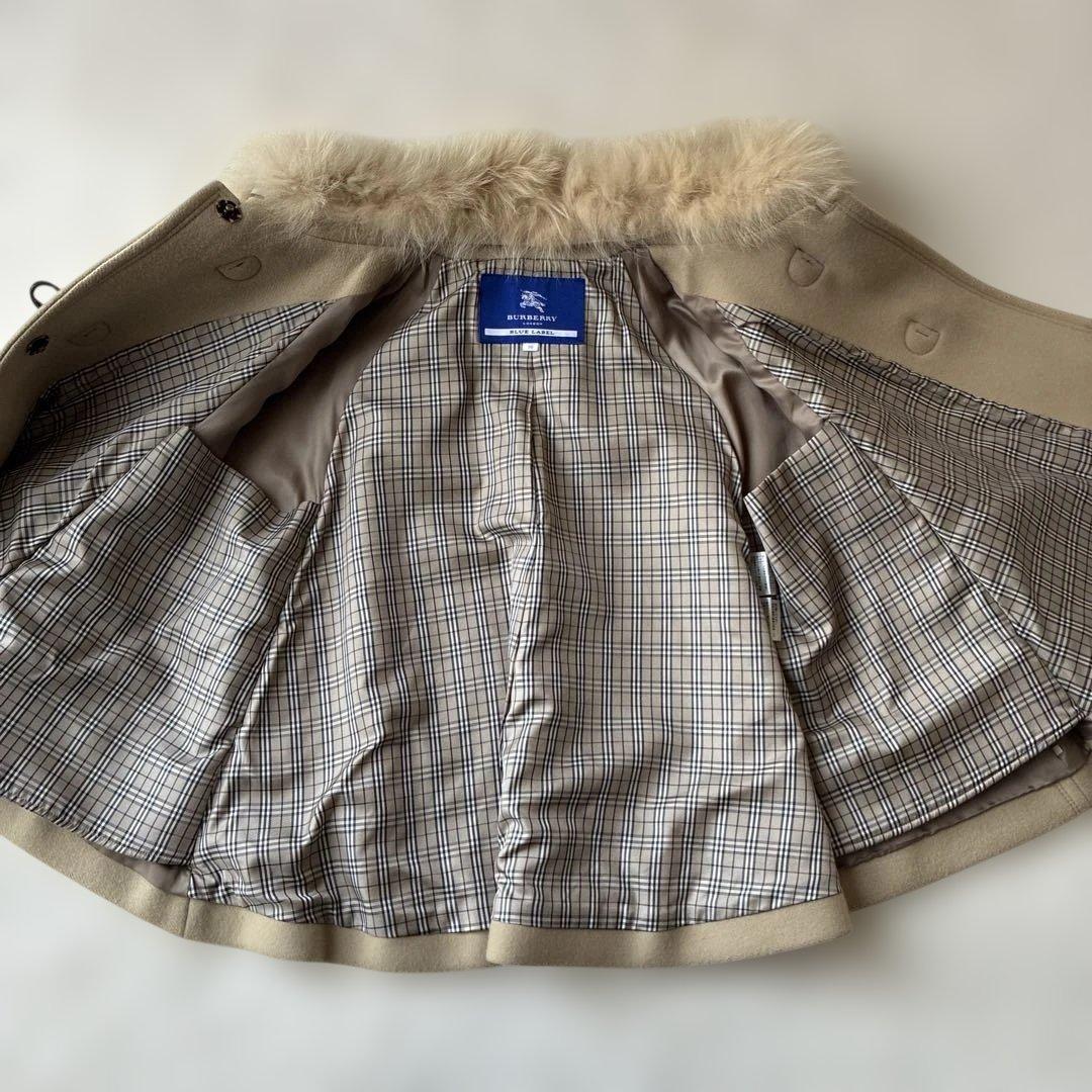 BURBERRY BLUE LABEL ファー付きポンチョ 38