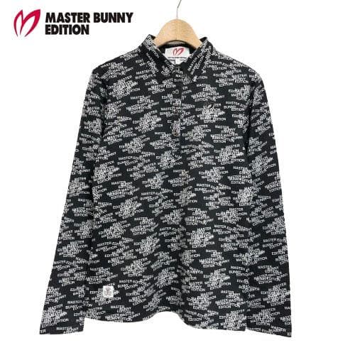 ○★新品未使用　マスターバニーエディション　ロゴ総柄　長袖ポロシャツ　1　黒 AddElm長袖ポロシャツ | MASTER BUNNY EDITION（マスターバニー