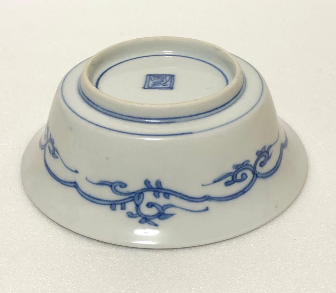 江戸中期 古伊万里 元禄期 渦福 色絵菊花牡丹唐草文 中鉢 古伊万里