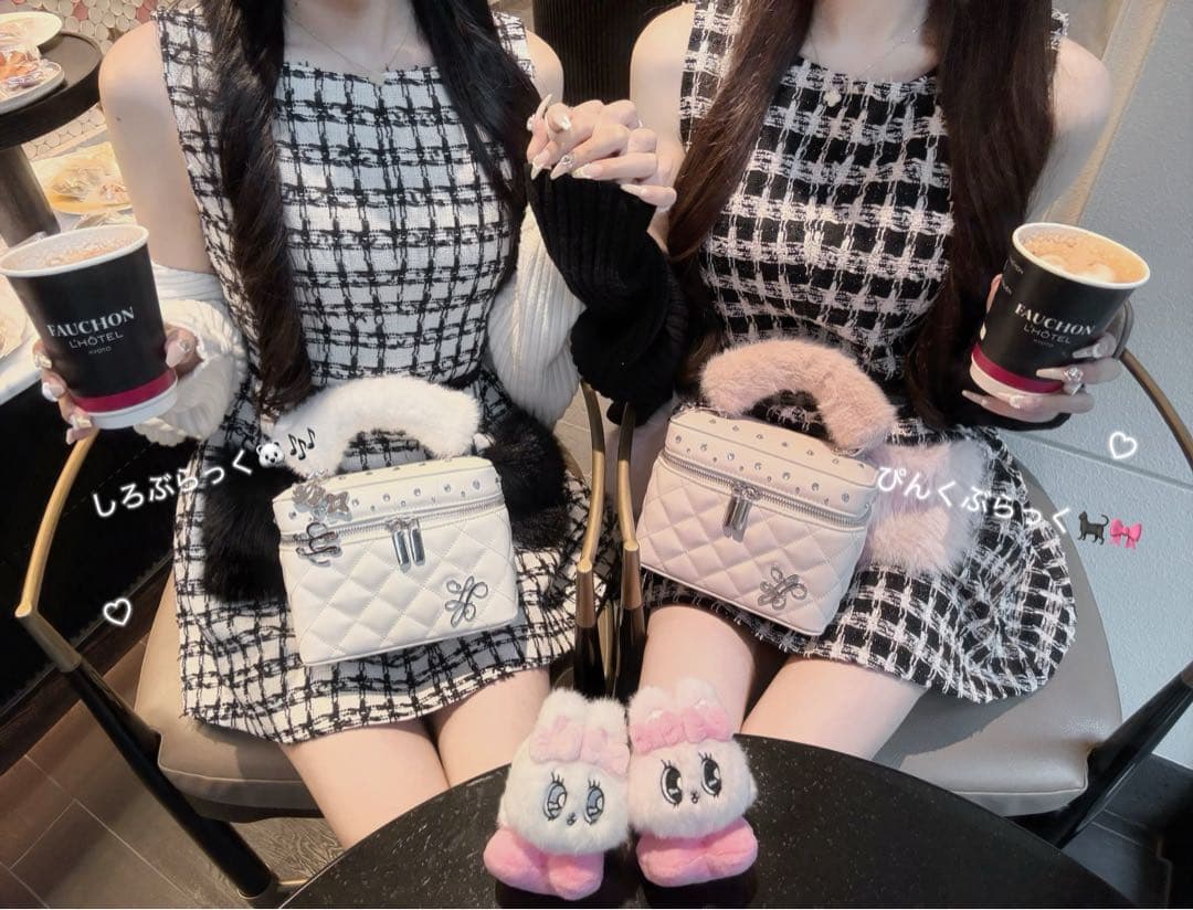 即日発送可】 Lumignon Tweed pocket fur dress - ワンピース公式 ストア