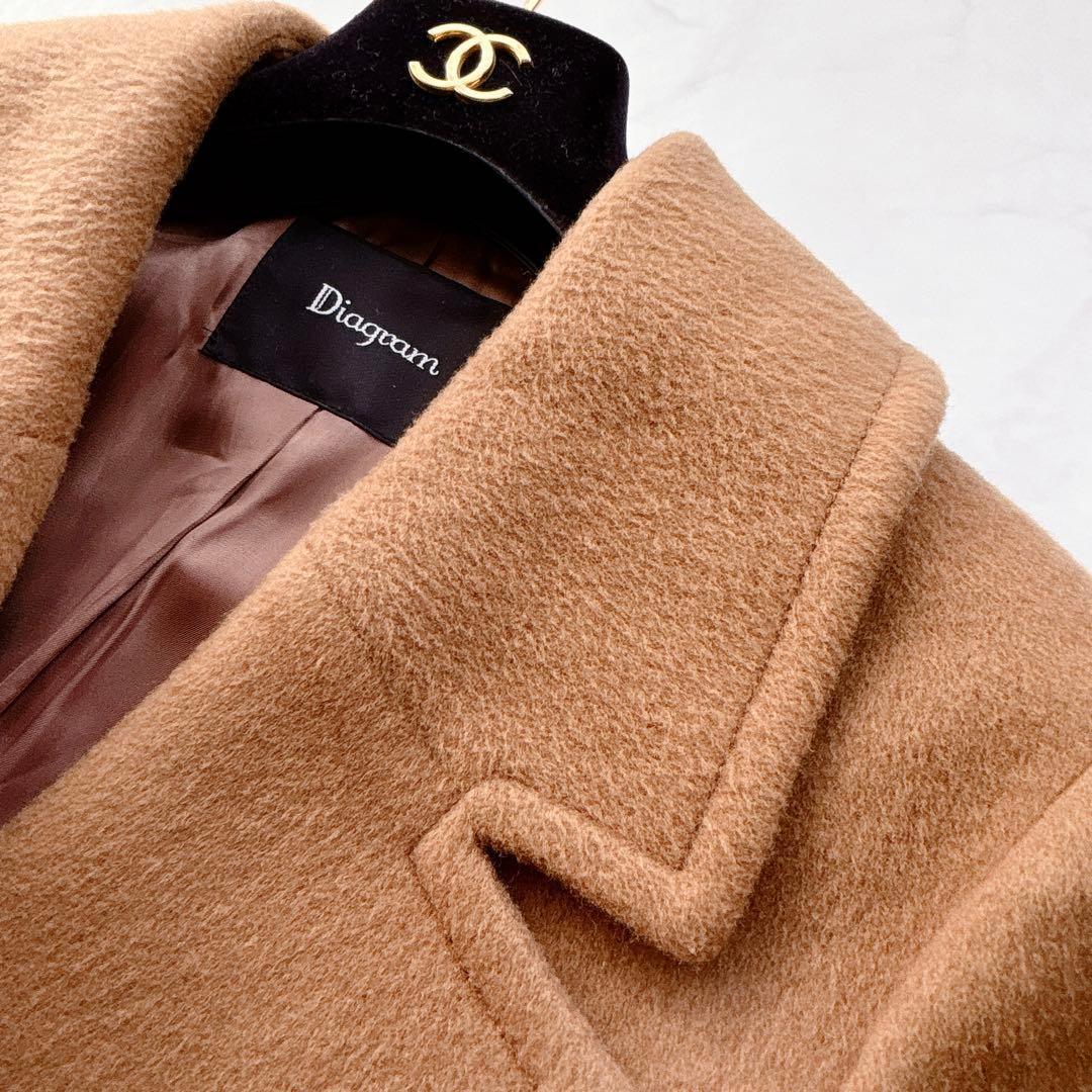 Diagram】ダブルロングコート フォックスファー ダブルブレスト 36