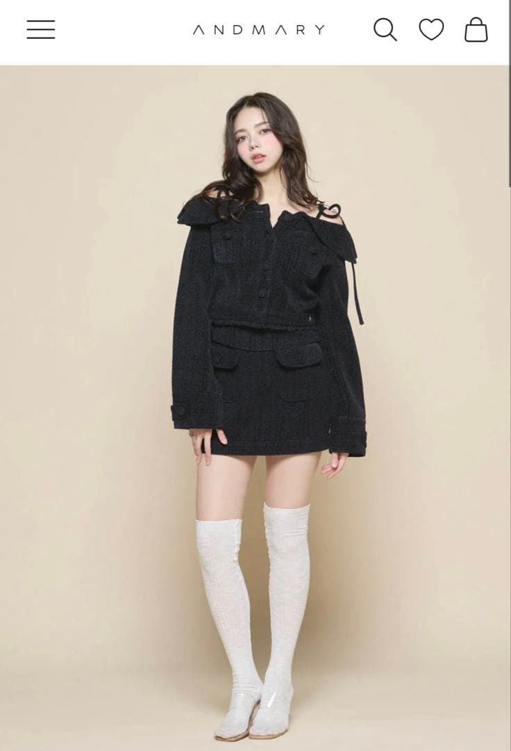 ANDMARY スカート Twiggy tweed mini skirt - メルカリ