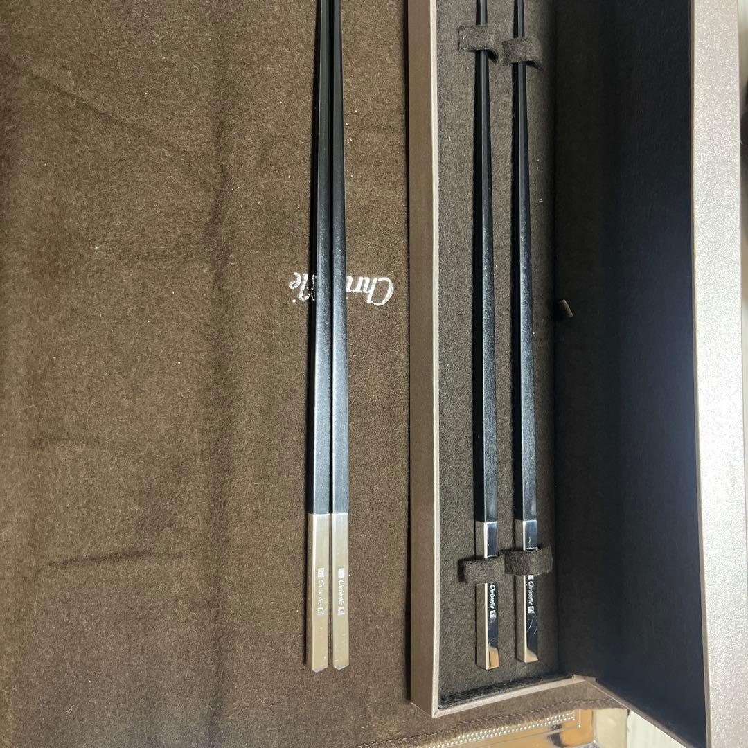 クリストフル ブラック 黒 2膳 セット 箸 1つ箱無し Christofle (クリストフル) Uni Chopsticks(ユニ 箸) ノアール(黒