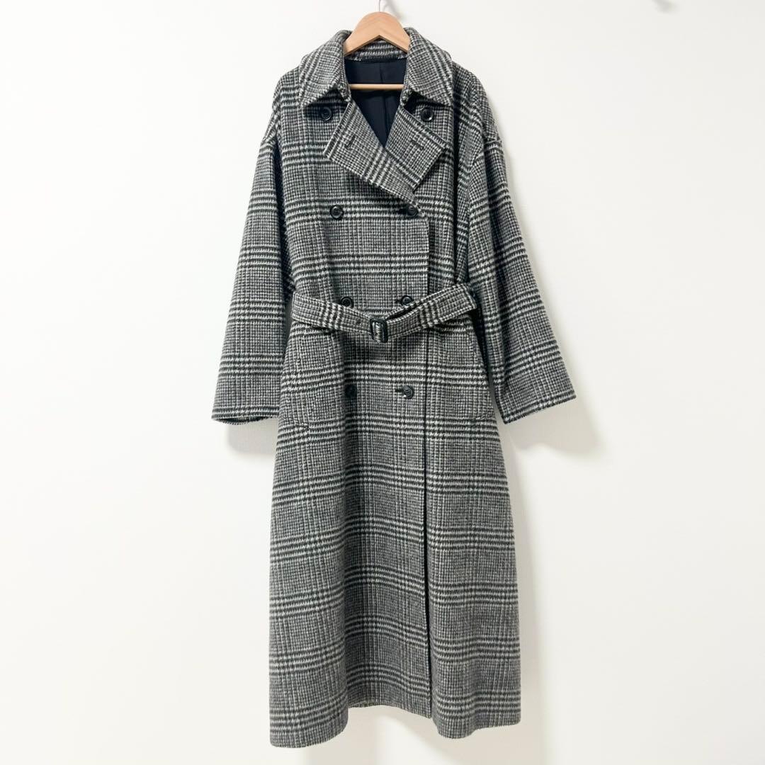 AP STUDIO シャギーグレンチェックオーバーコート AP STUDIO - ap studio シャギー グレンチェック コート coatの通販 by