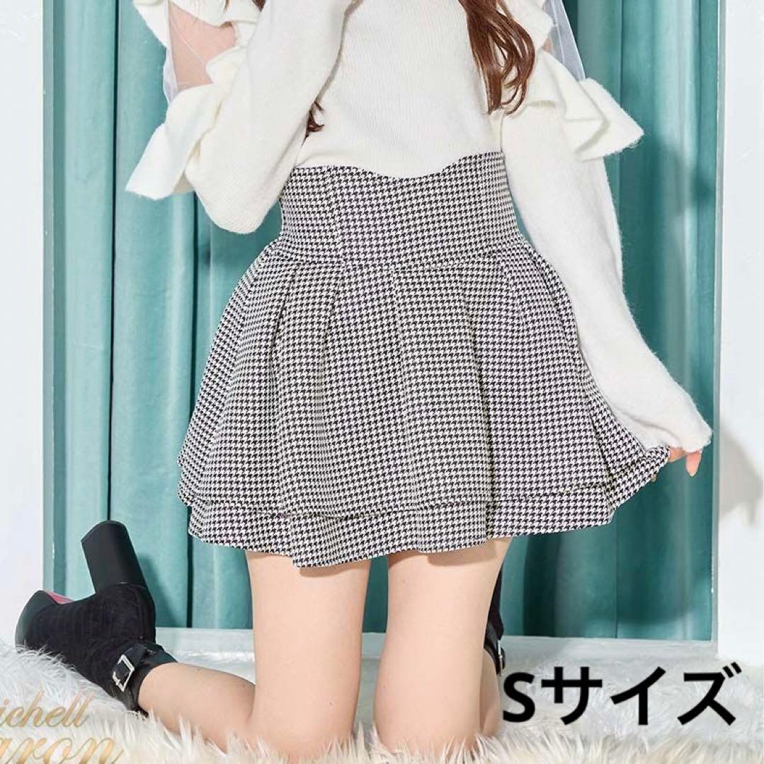新品 ミシェルマカロン 美脚スカート 千鳥柄 S - メルカリ