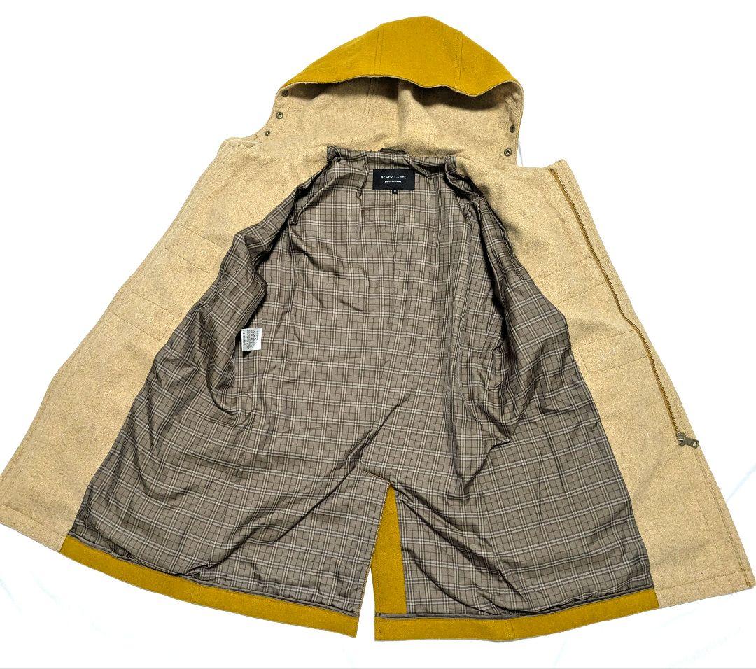 バーバリーブラックレーベル ダッフルコート ノバチェック マスタード