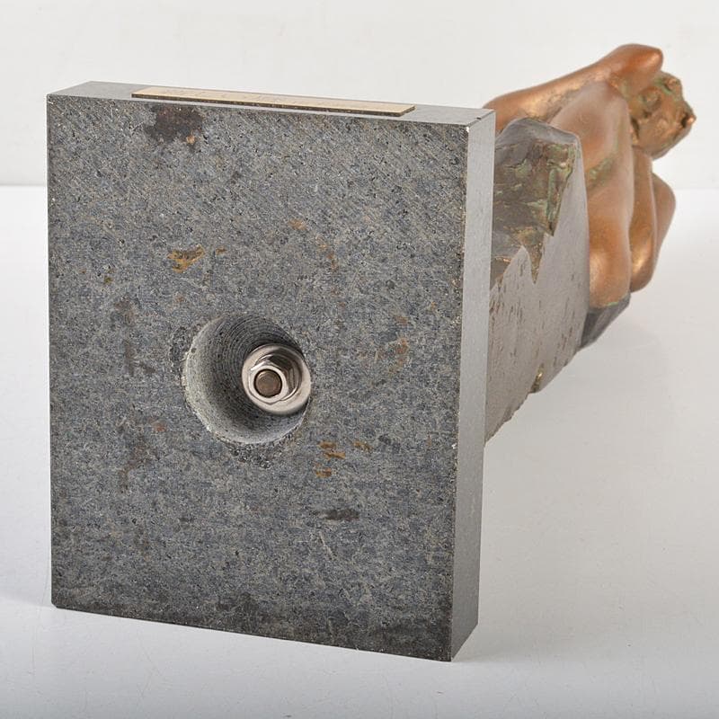 山本眞輔作 ブロンズ像 女性像 新しい暦 約3kg 証付 共箱 U R7249B