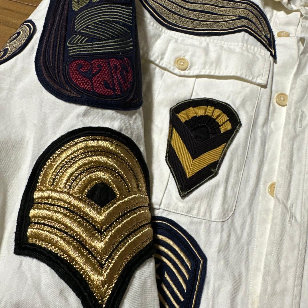 希少】 ドリスヴァンノッテン ミリタリー ワッペン刺繍 シャツ 二宮和