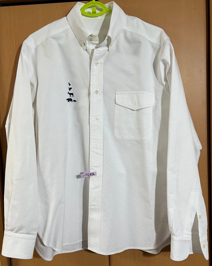 マウンテンリサーチ B.D. アニマルボタンダウンシャツ 長袖 ホワイト M アニマルロゴ刺繍 ボタンダウンシャツ | ブランド古着の買取・委託販売