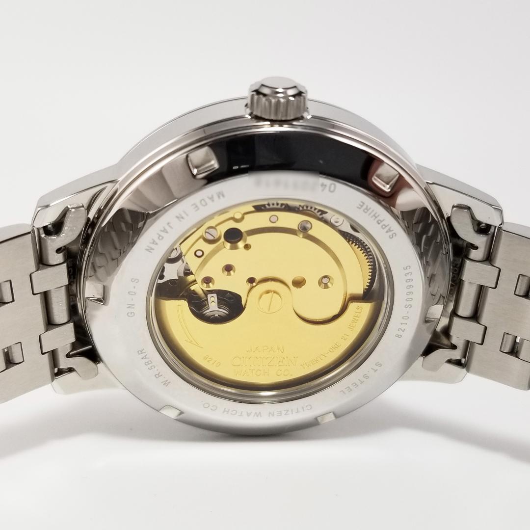 極美品 シチズン 自動巻 8210-S099935 ブラック文字盤 裏スケ - メルカリ