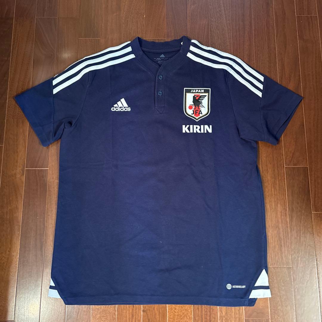 サッカー日本代表ボタン付シャツ＆プラクティスシャツセット［サイズ