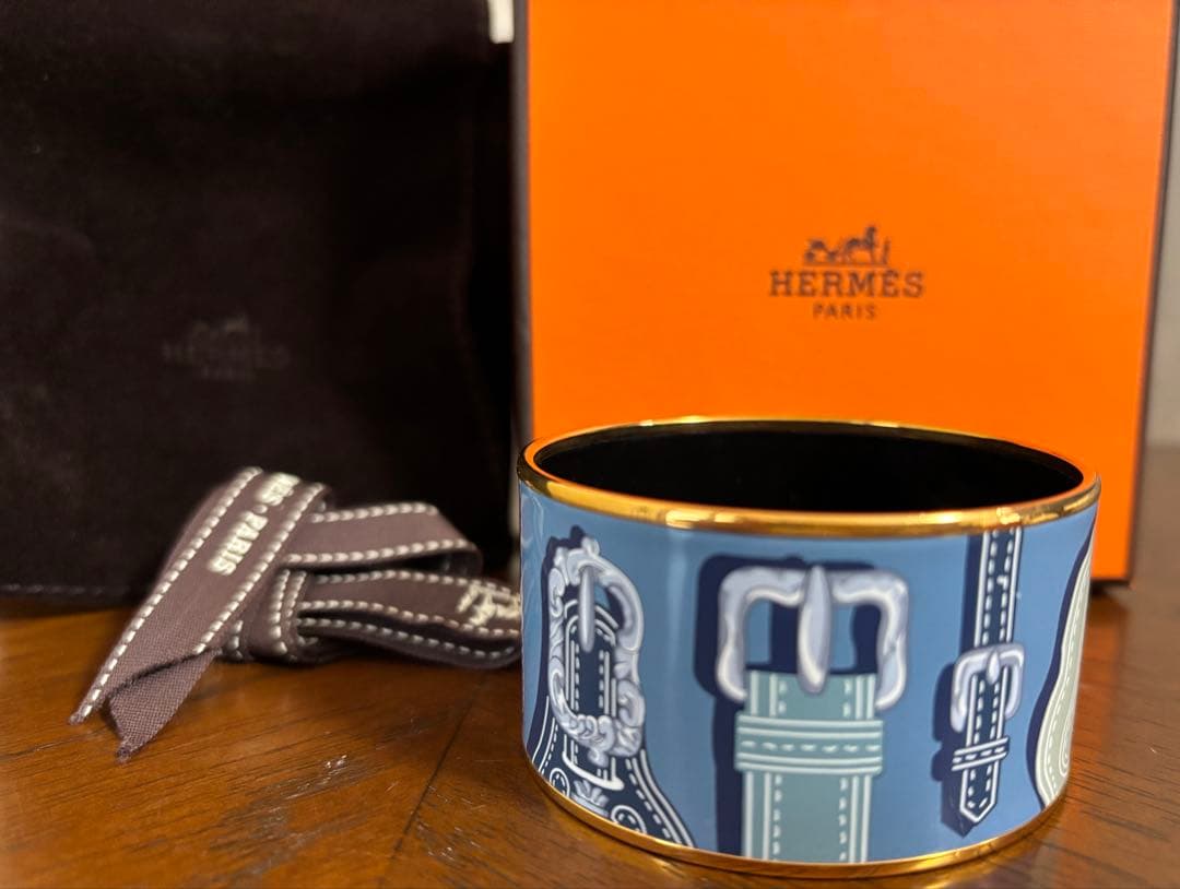 エルメス HERMES バングル　エマイユTGM ベルト柄 ブレスレット七宝焼 HERMES（エルメス） 【A02645】 エマイユ 七宝焼き バングル