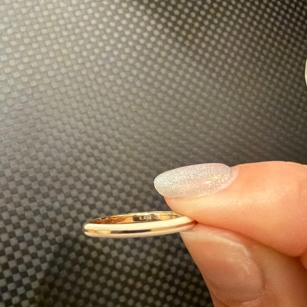 スタージュエリー　エナメルリング　11号　0.004ct K10