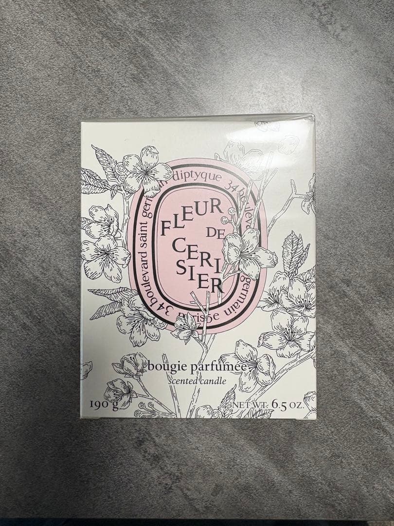 Diptyque Fleur de Cerisier アロマキャンドル 190g ディプティック“満開のさくら着想”のフレグランスキャンドル、ムスク