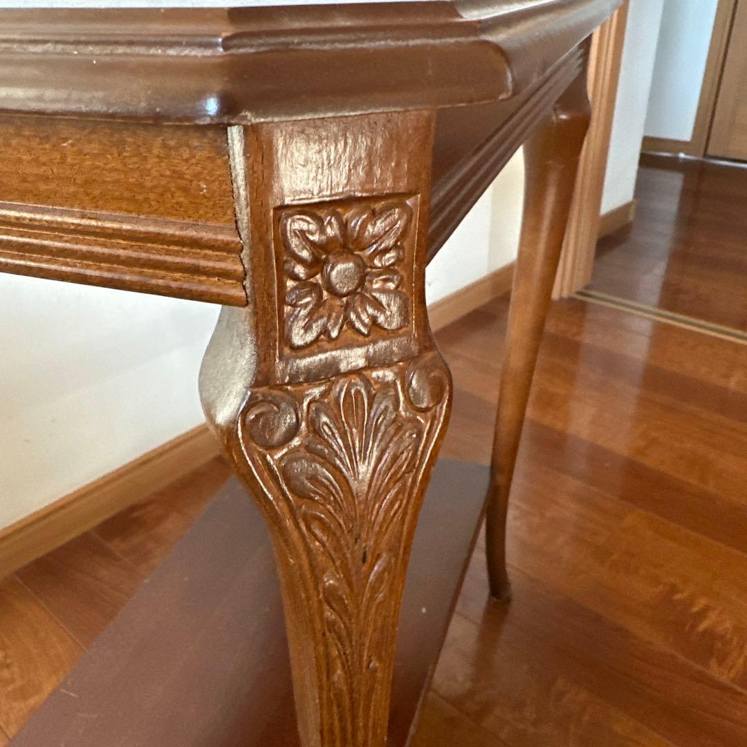 新しい家具・インテリア - 象嵌♦︎木製花柄装飾2段サイドテーブル