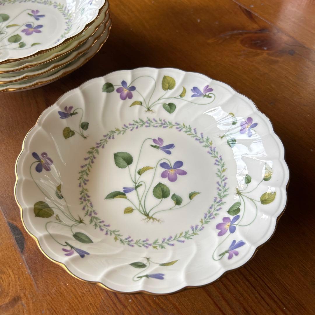 ノリタケ すみれ スープ皿5枚セット ボーンチャイナ - メルカリ
