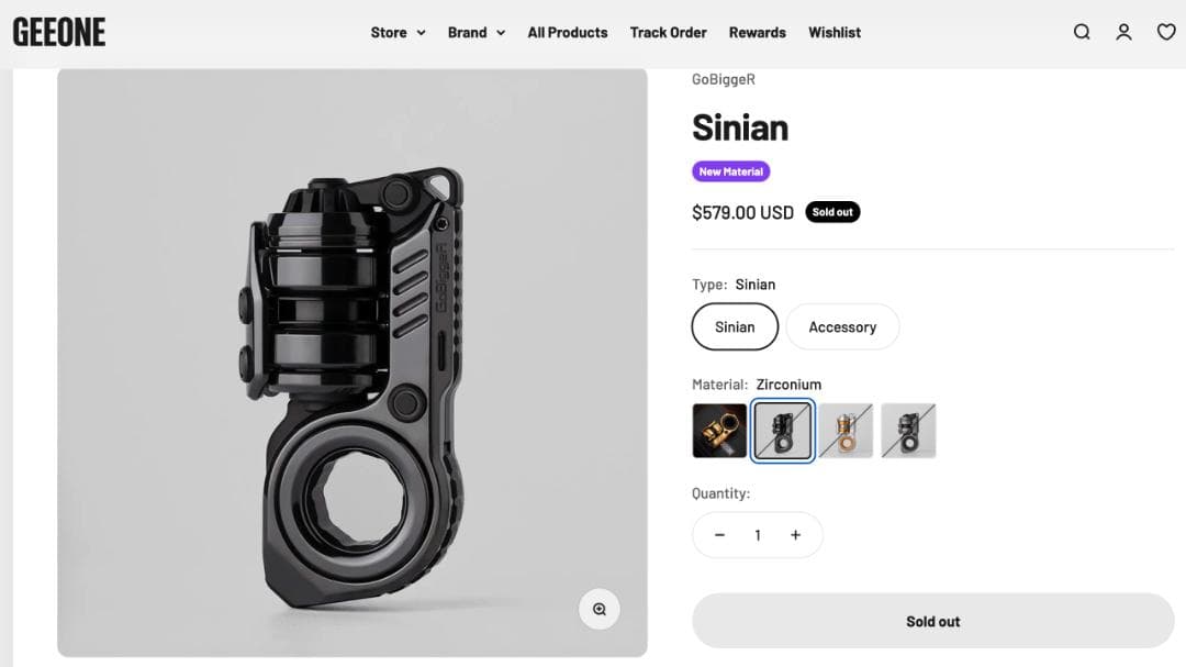 GoBiggerR Sinian ジルコニウム 【数量限定品/正規品】 EDC-オンライン