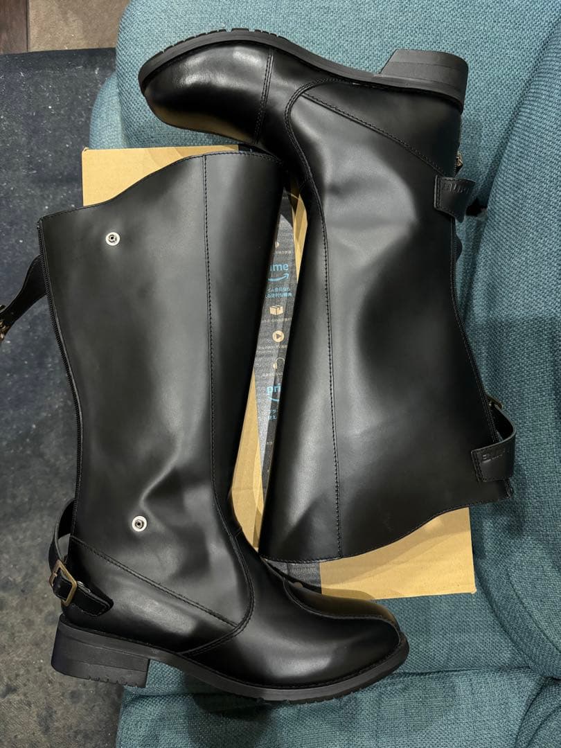 コーストライン 斜めカットロングブーツ 特攻ブーツ ブラック 28