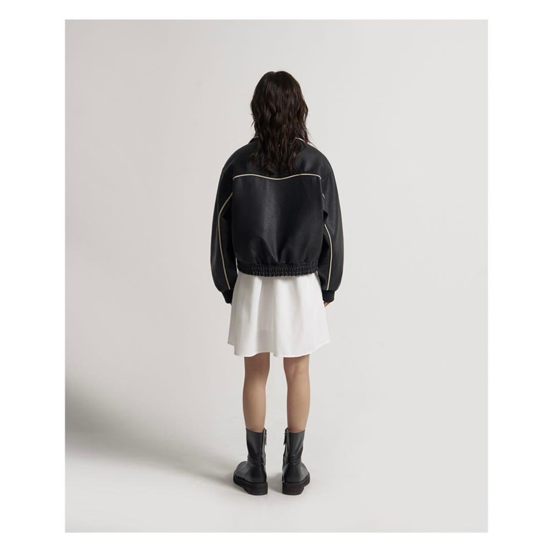 再販なし】ORO Buffing leather piping blouson