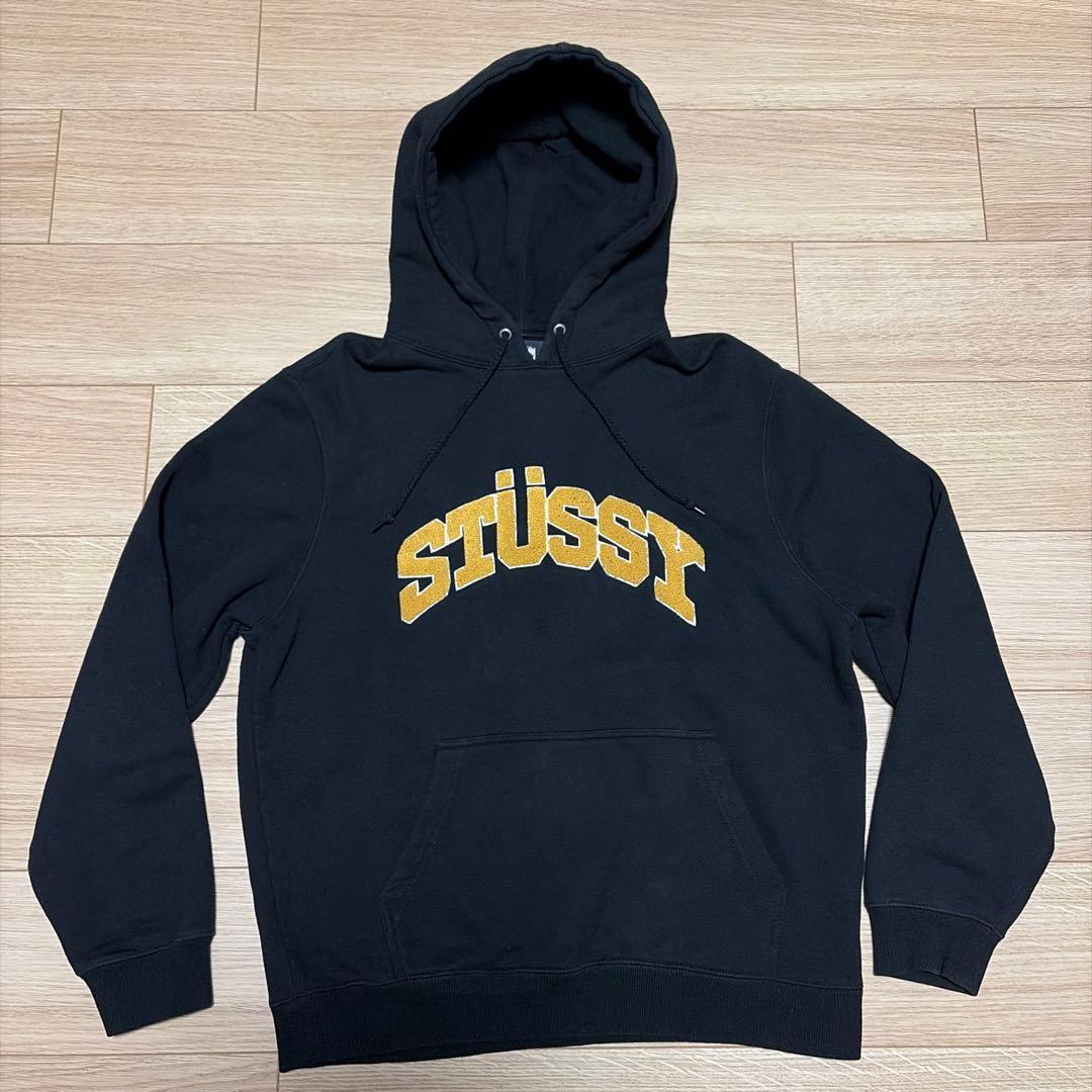 専用　Stüssy ステューシー パイルロゴ アーチロゴ パーカー ブラック Stussy】 Stock Seoul 2024 Zip Hood Black (STUSSY/パーカー