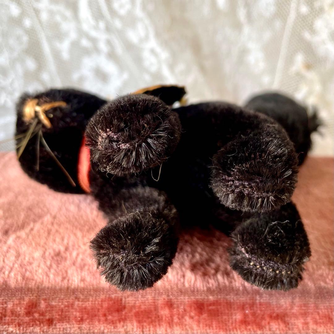 ハーマン黒猫ぬいぐるみ ドイツヴィンテージHERMANN 検フランス